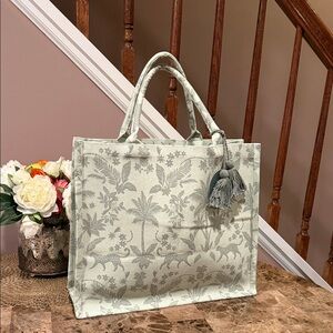 Harper Canvas Tote Bag with Tassel